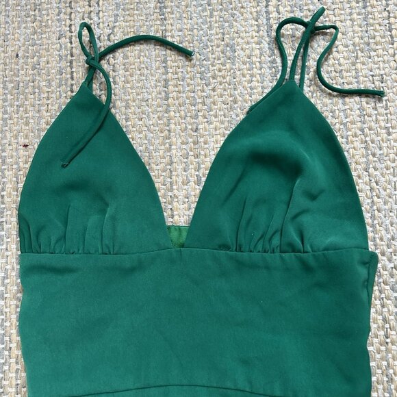 Revolve Superdown Women’s Mini Green Dress Petunia Tie Strap Size XXS - Picture 8 of 14